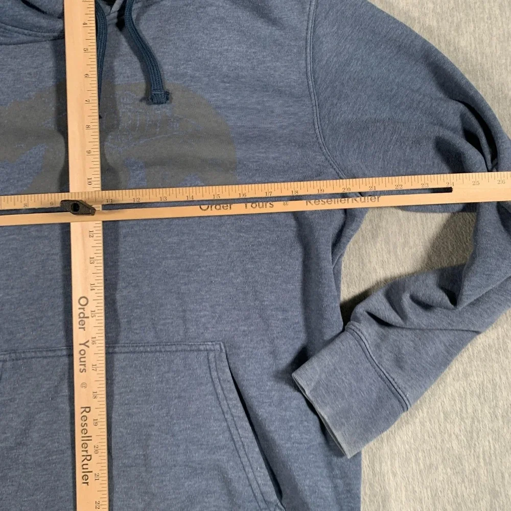The‎ North Face Hoodie Mens Medium Blue Bear Graphic Fleece Pullover Sweatshirt